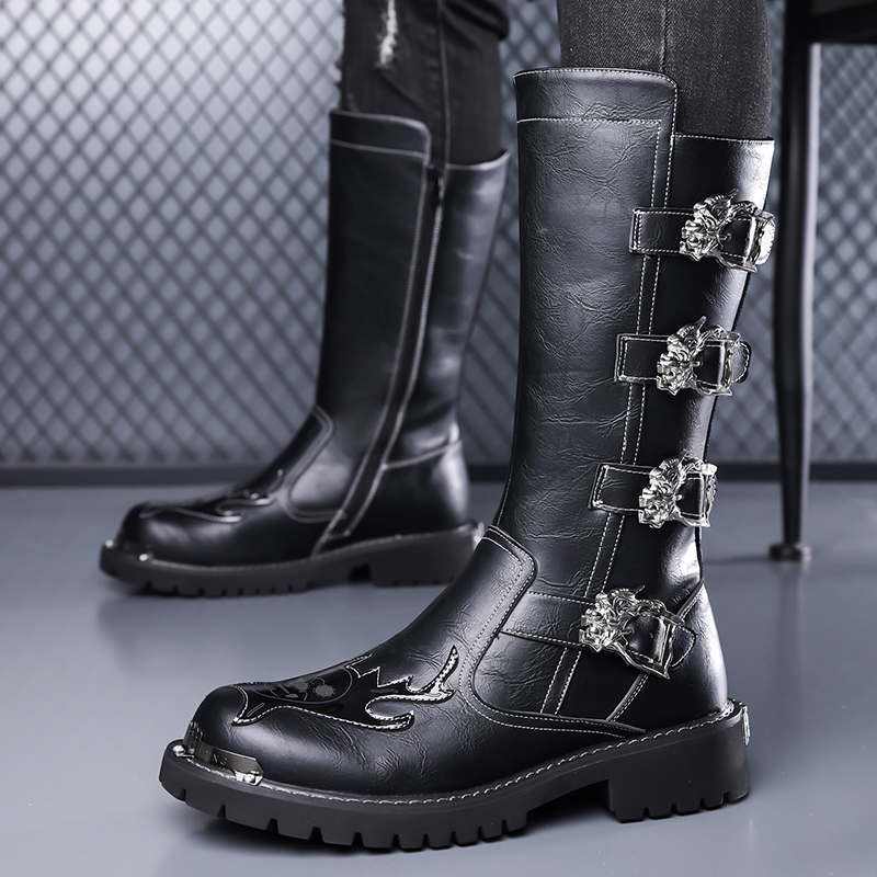 Leather Work Boots - Botas Largas de Cuero de Diseño