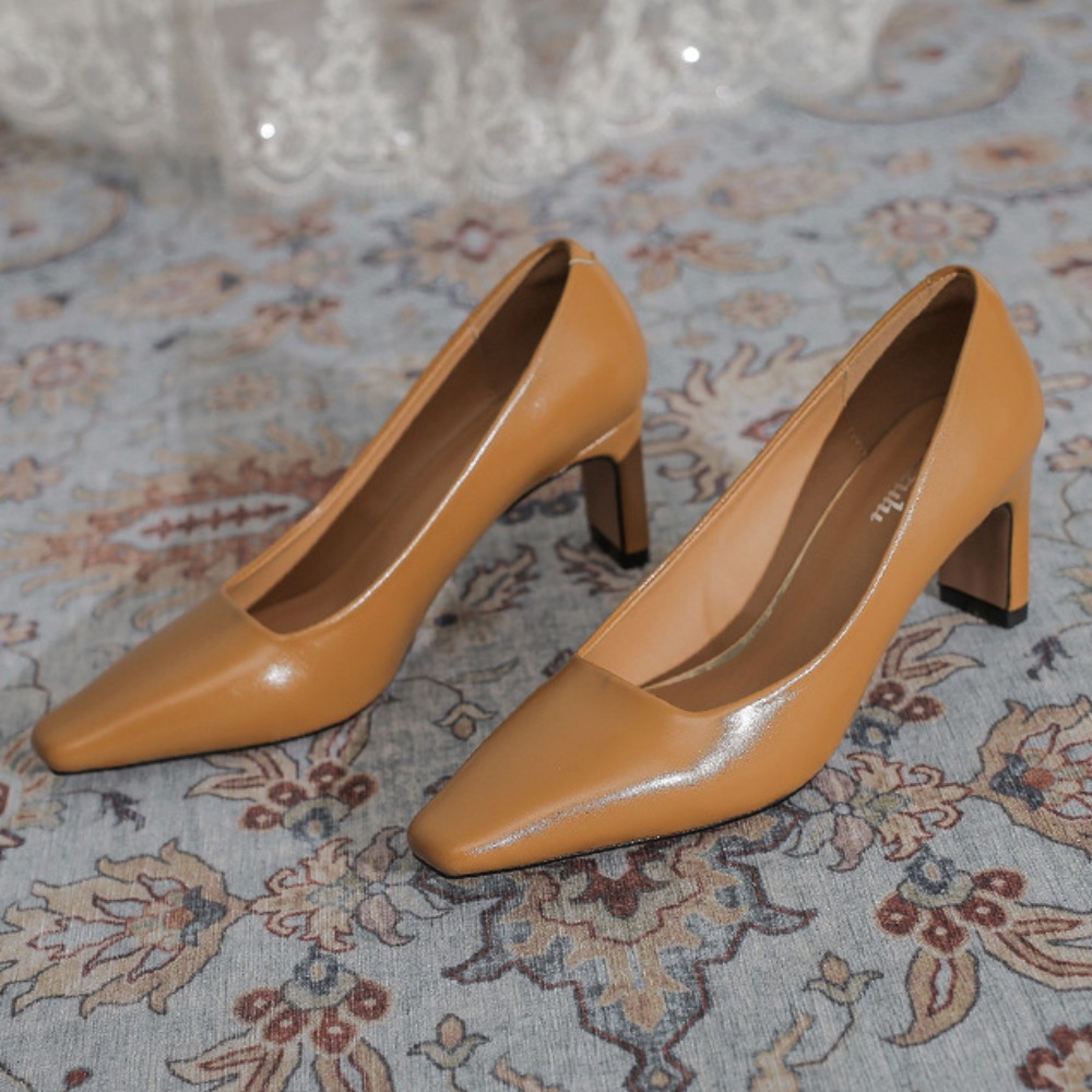 Leather Work Women Shoes - Tacones altos, nuevos zapatos de trabajo