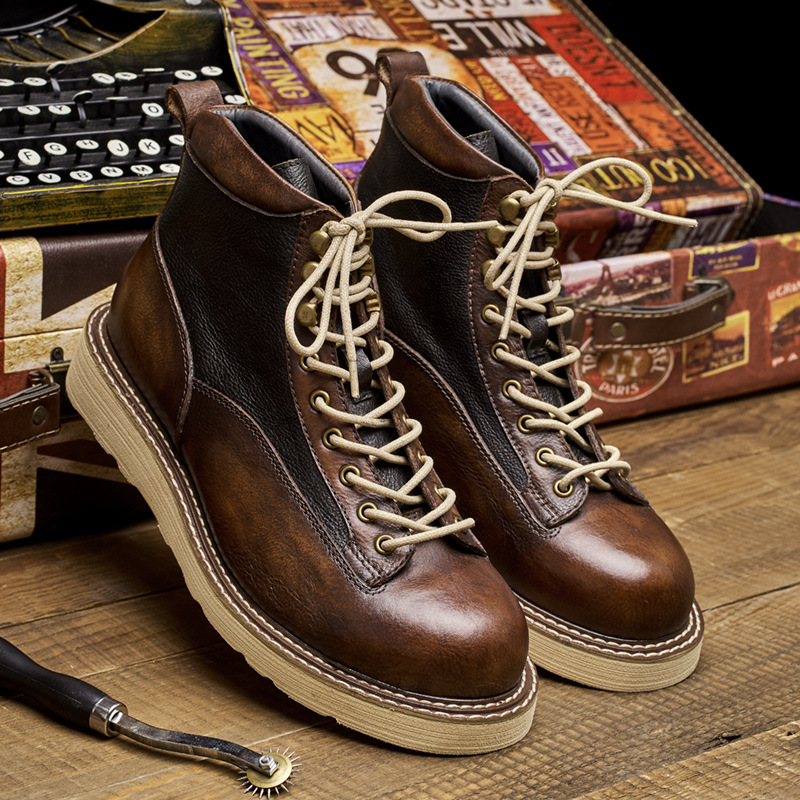 Leather Work Boots - Botas de trabajo de punta corta