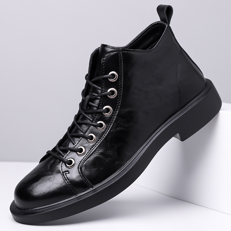 Leather Work Boots - Botas de Cuero Retro Británicas para