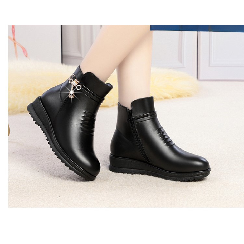 2025 Botas cálidas de invierno - Leather Work Women Shoes reseña y precio