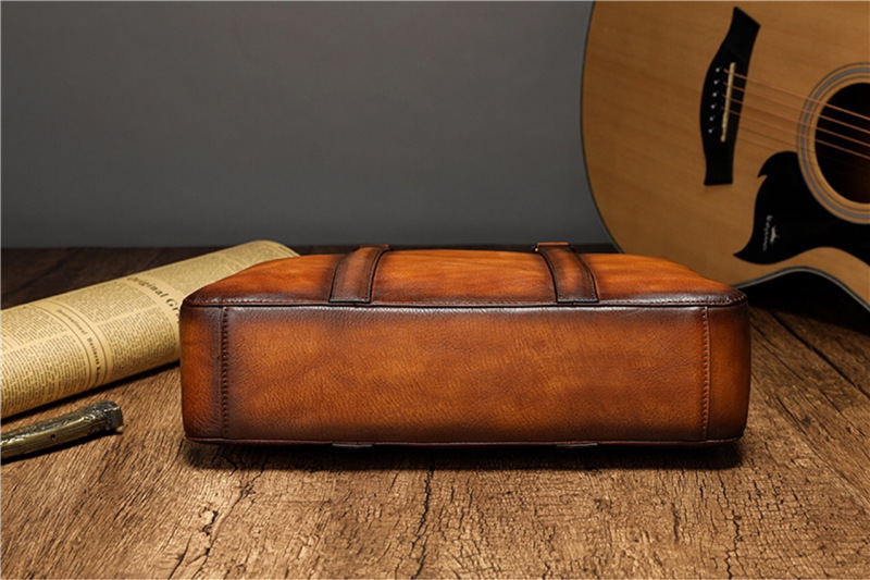 Maletín de Cuero de Primera Ca - Leather Work Bag Laptop reseña y precio