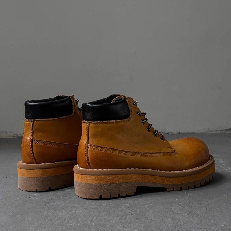 Botines de estilo británico pa - Leather Work Boots reseña y precio