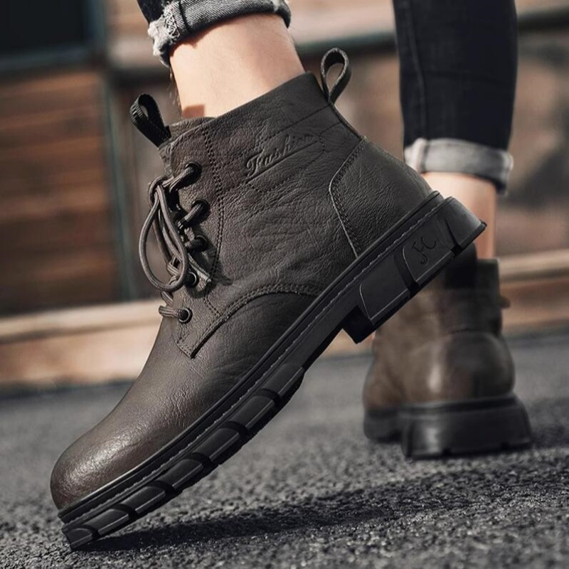 Botas de invierno para hombre, - Leather Work Boots reseña y precio