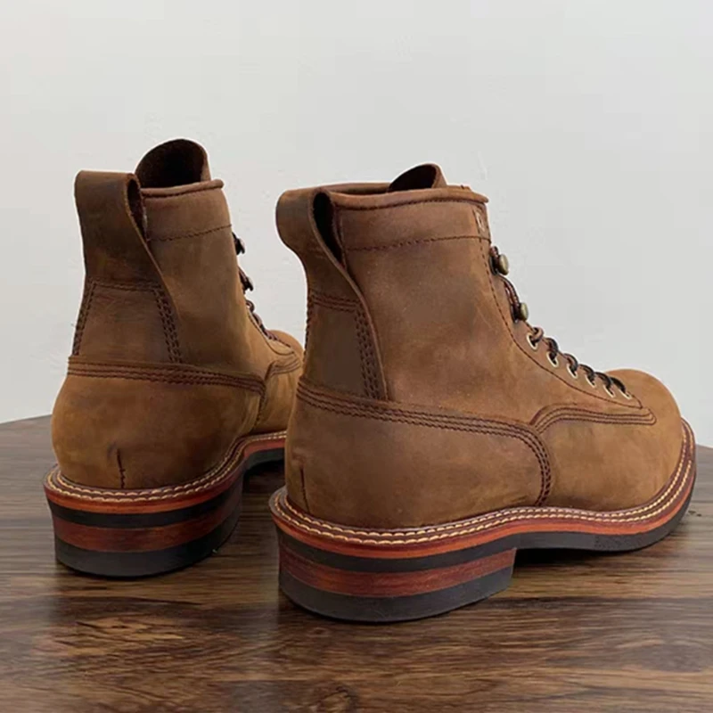 Botines Vintage británicos par - Leather Work Boots reseña y precio