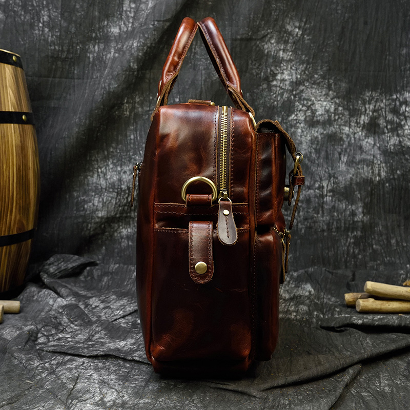 Maletín de cuero genuino para  - Leather Work Bag Laptop reseña y precio