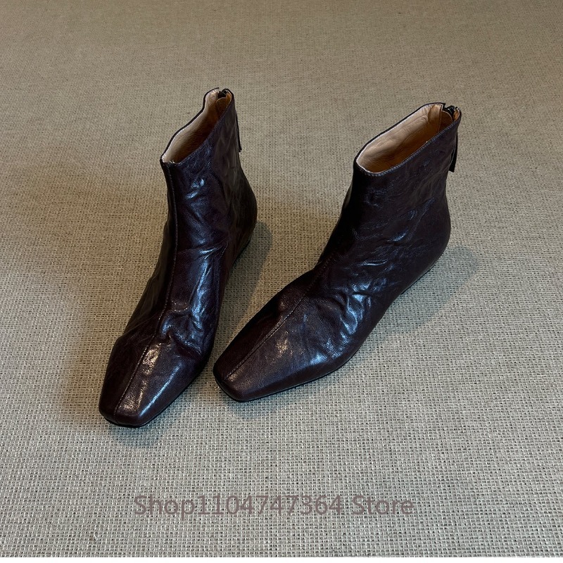 Botas de tobillo retro de piel - Leather Work Women Shoes reseña y precio