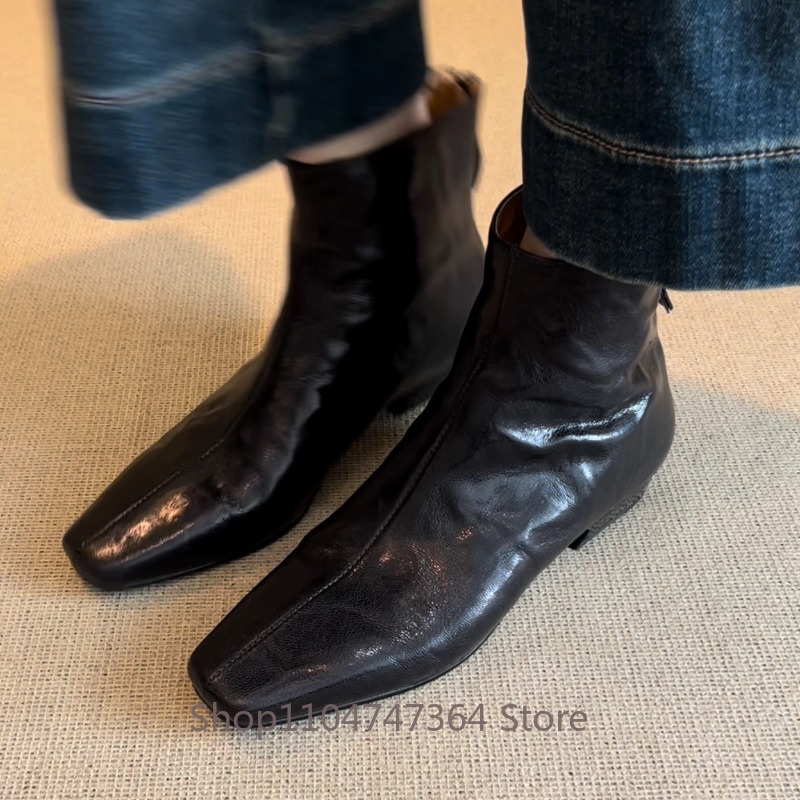 Botas de tobillo retro de piel - Leather Work Women Shoes reseña y precio