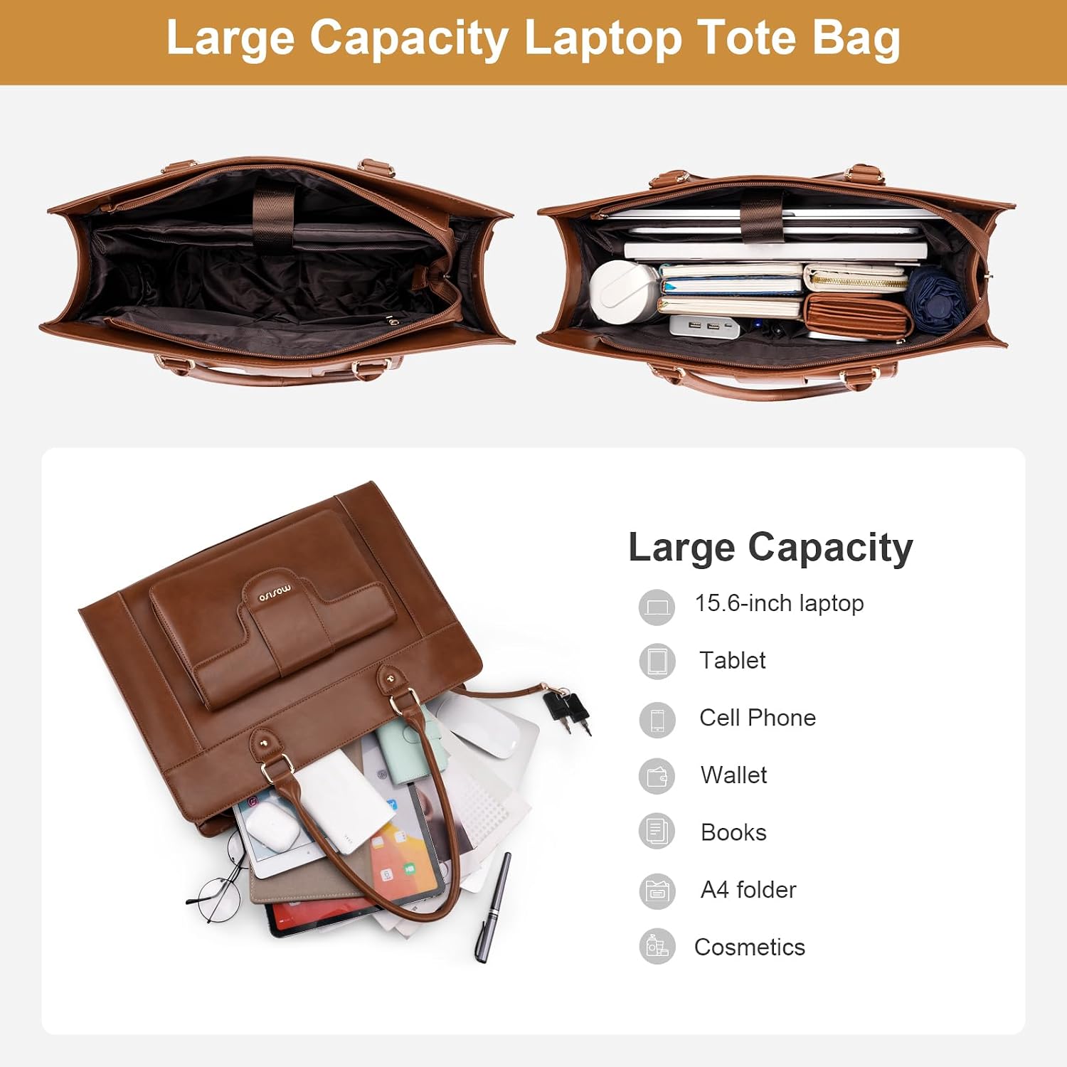 MOSISO Bolso de mano para port - Leather Work Bag Laptop reseña y precio