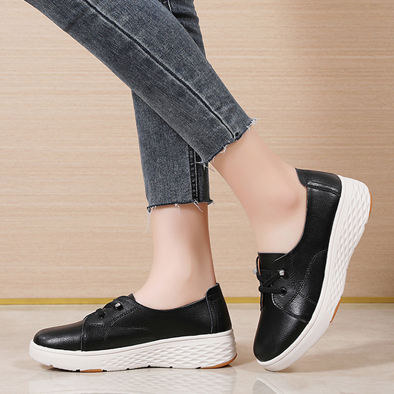 Zapatos blancos cómodos para m - Leather Work Women Shoes reseña y precio