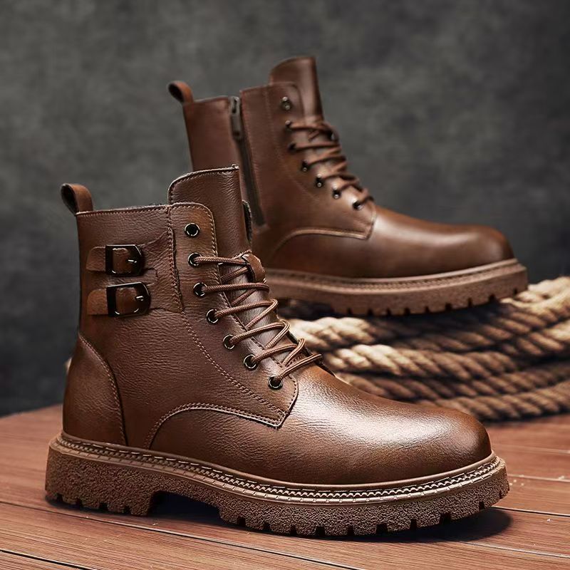 Botas altas de cuero genuino d - Leather Work Boots reseña y precio