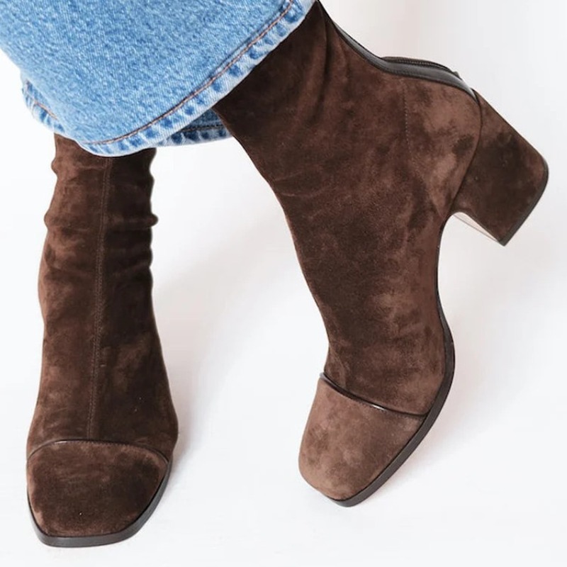 Botas de cuero de gamuza para  - Leather Work Women Shoes reseña y precio