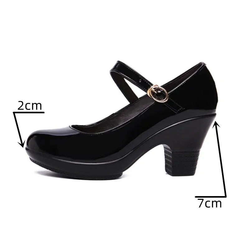 Zapatos de tacón medio tipo Ma - Leather Work Women Shoes reseña y precio