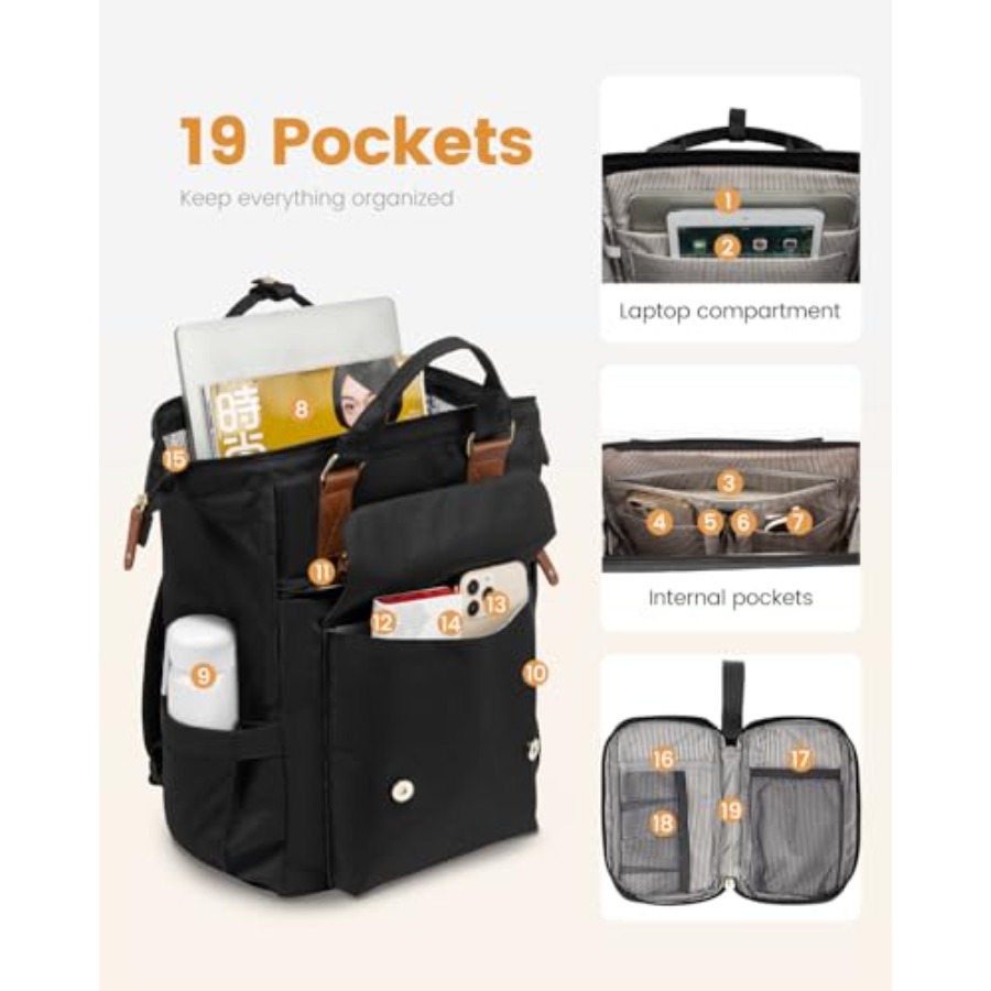 Mochila para portátil para muj - Leather Work Bag Laptop reseña y precio