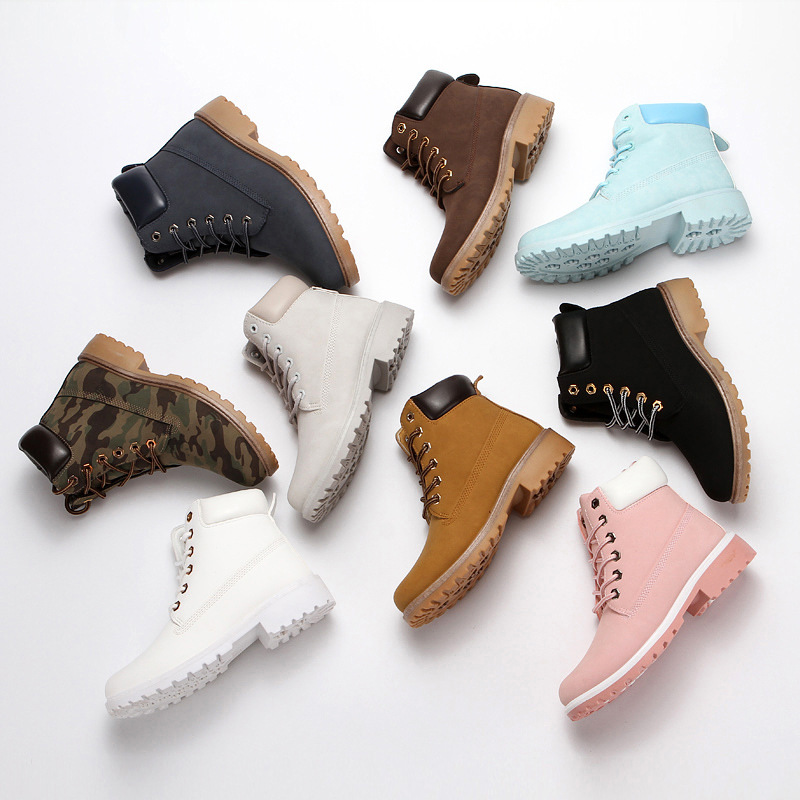 Botas de plataforma para mujer - Leather Work Women Shoes reseña y precio