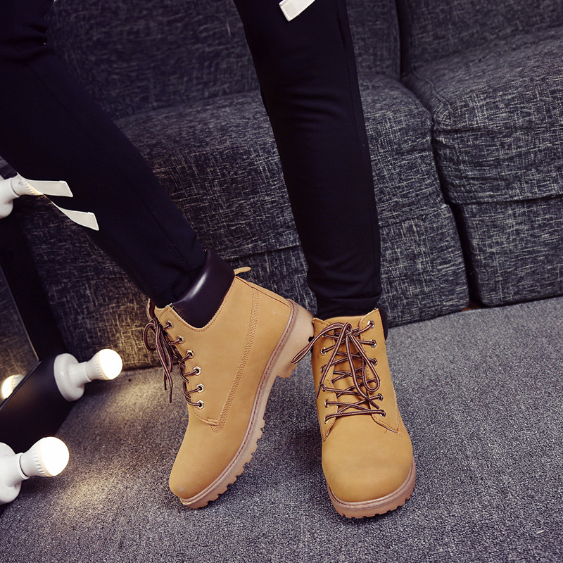 Botas de plataforma para mujer - Leather Work Women Shoes reseña y precio