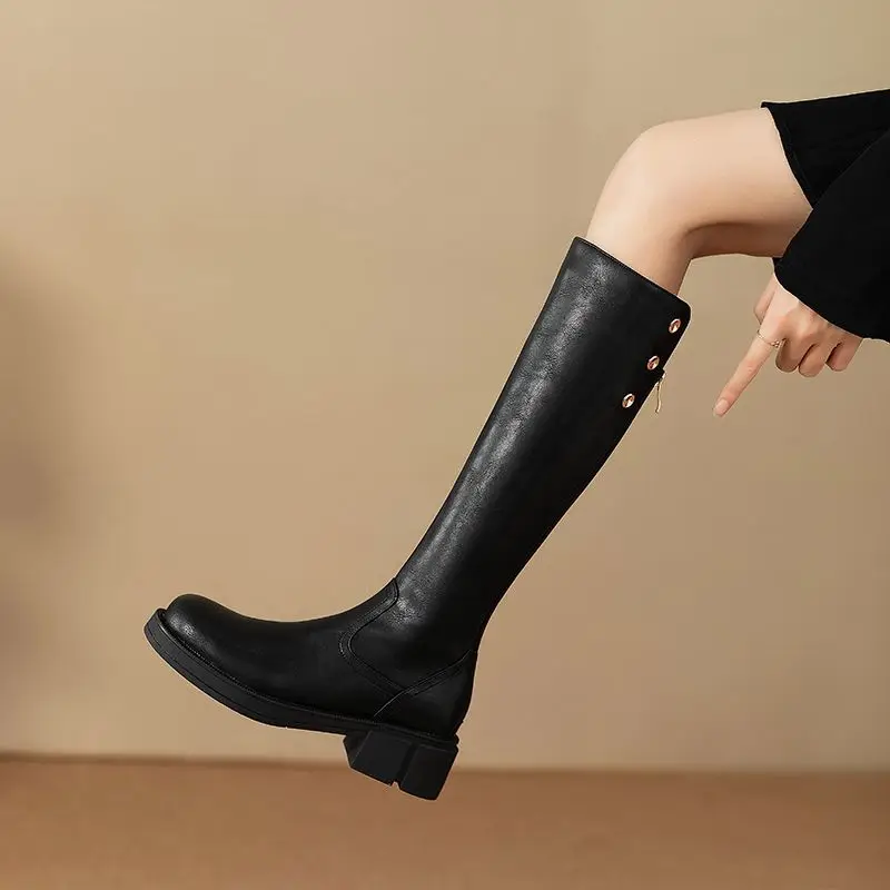 Otoño Invierno tacón medio señ - Leather Work Women Shoes reseña y precio